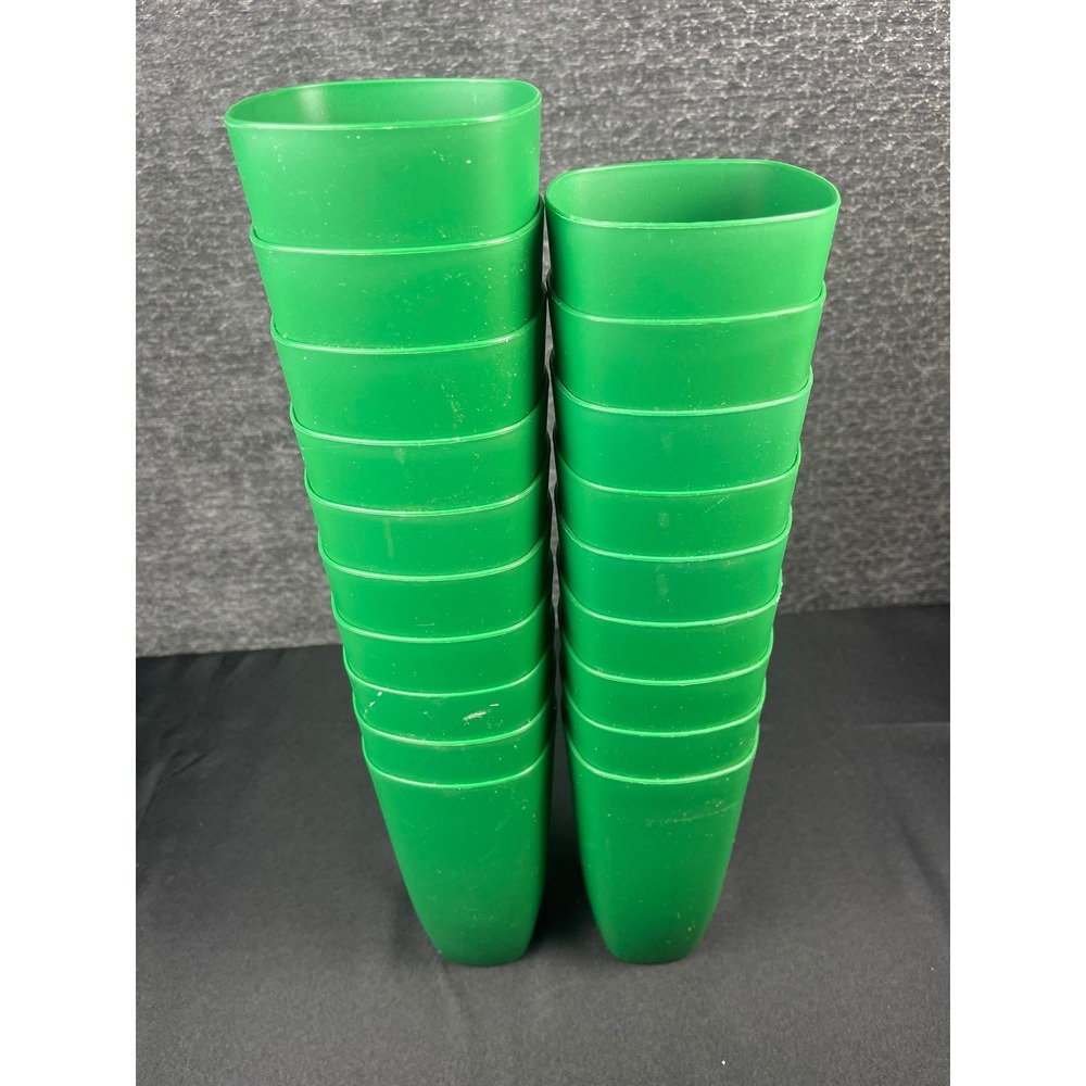 Mainstays 26oz Square Tumbler Set 19pc Green Plastic BPA Free Stackable Cups